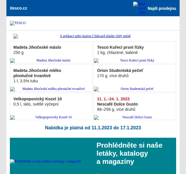 Tesco: Madeta máslo a Kuřecí řízky ve slevě – červen 2026 | Nuslet.cz