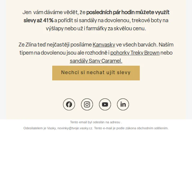 Vasky: Slevy až 41 % na sandály a trekové boty – červen 2026 | Nuslet.cz