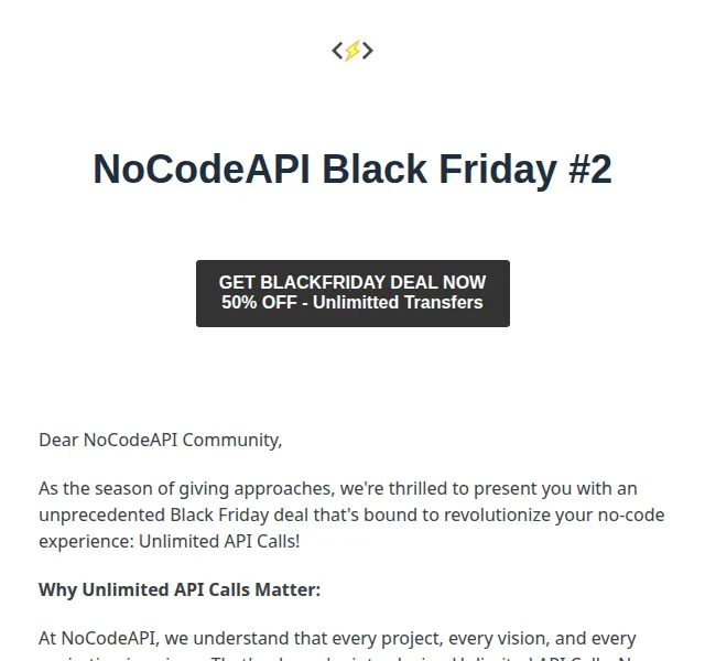 NoCodeAPI Marketing: Neomezené API volání s 50% slevou – červenec 2026 | Nuslet.cz