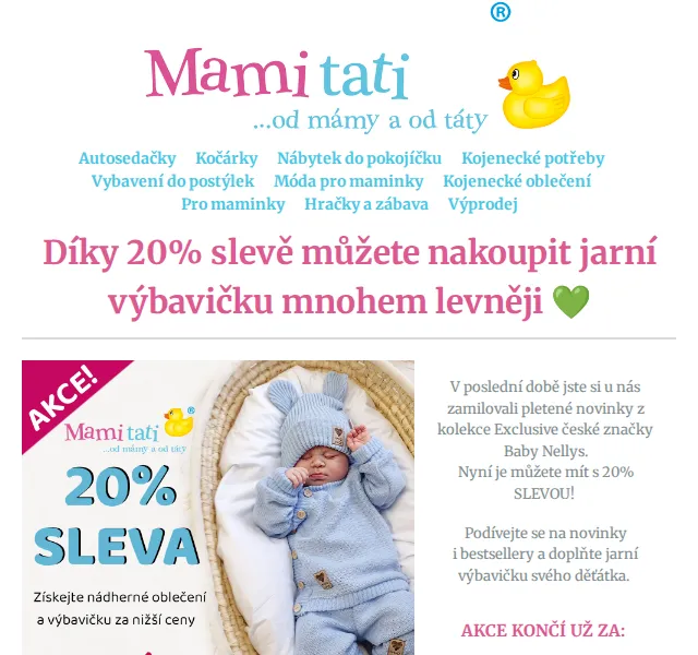 Mamitati.cz: 20% sleva na Baby Nellys – červen 2026 | Nuslet.cz