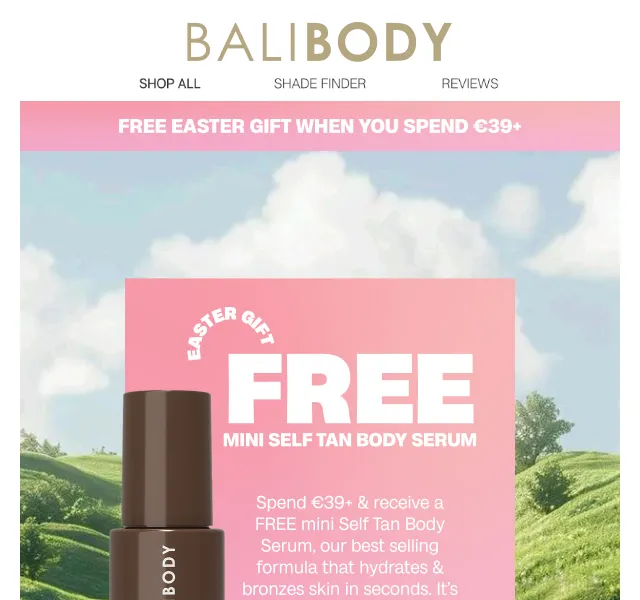 Bali Body: Dárek Mini Self Tan Body Serum k nákupu nad 39 € – červen 2026 | Nuslet.cz