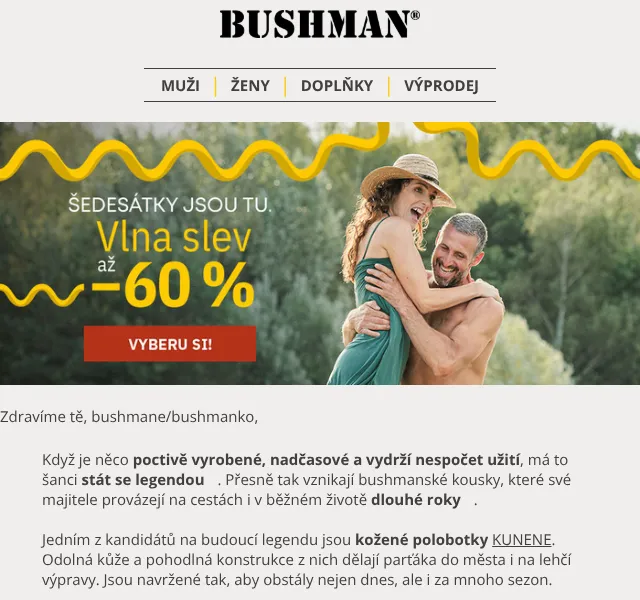 BUSHMAN: Letní slevy až 60 % – červenec 2026 | Nuslet.cz