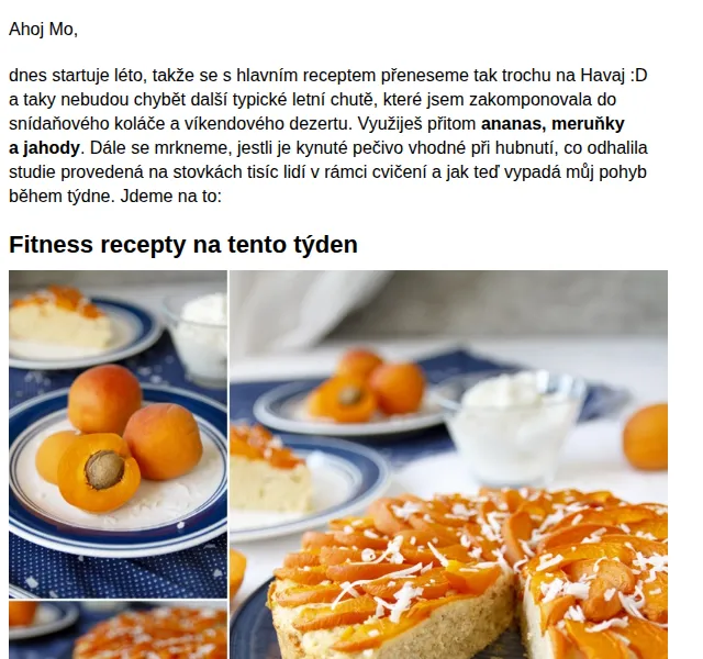 BAJOLA ✌ Fit bez diet: fit meruňkový koláč, pizza Hawaii, čokoládový dort – červen 2026 | Nuslet.cz