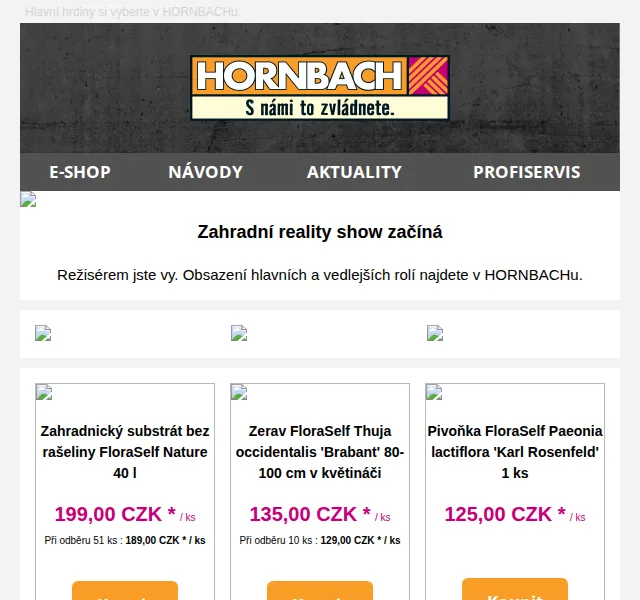 HORNBACH: Zahradní reality show – ceny od 59 Kč | červen 2026 | Nuslet.cz