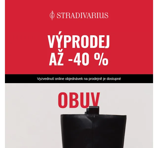 Stradivarius: Obuv se slevou až 40 % – červen 2026 | Nuslet.cz