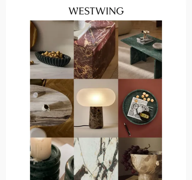 Westwing: mramor až -65 %, Bahoma, Stanley Tucci