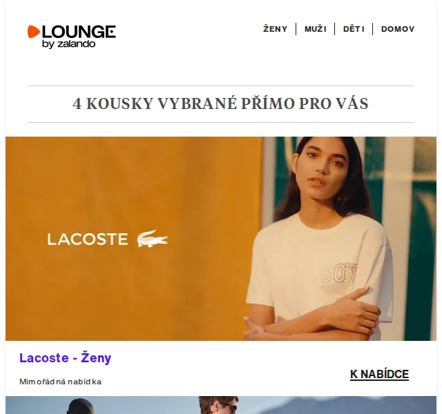 Lounge by Zalando: Lacoste, Victoria Beckham – sleva až 75 % – červen 2026 | Nuslet.cz