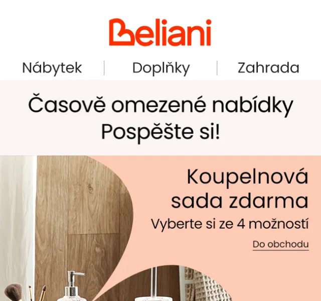 Beliani.cz: Neděle plná slev na nábytek – duben 2026