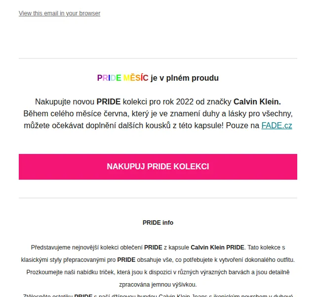 Fade: PRIDE kolekce Calvin Klein – červen 2026 | Nuslet.cz