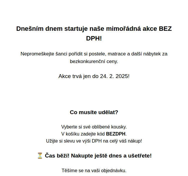 Postel.cz: Nákup bez DPH – červen 2026 | Nuslet.cz