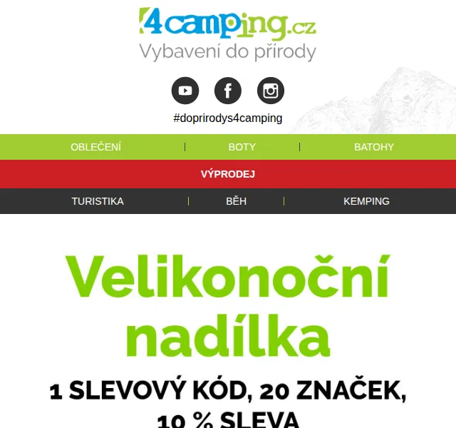 4camping: 10 % na vybrané značky – červenec 2026 | Nuslet.cz