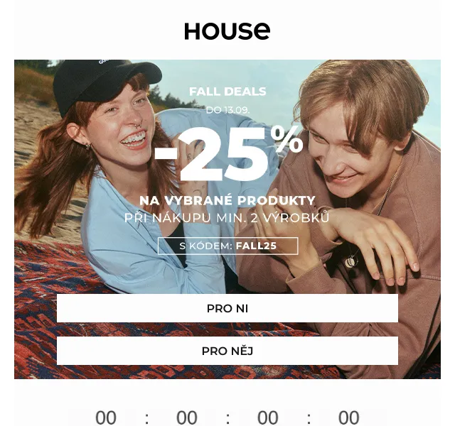 HOUSE: -25 % na Fall Deals – červenec 2026 | Nuslet.cz