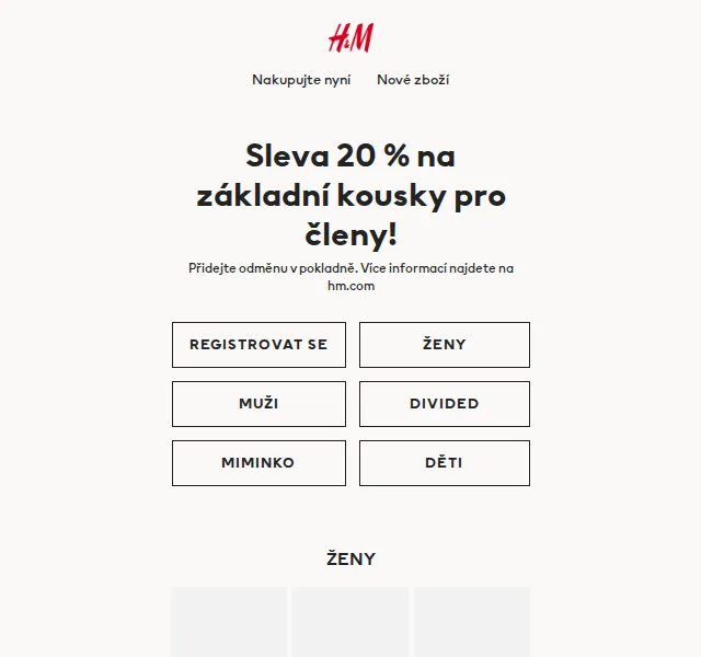 H&M Fashion: Sleva 20 % na základní kousky – červen 2026 | Nuslet.cz