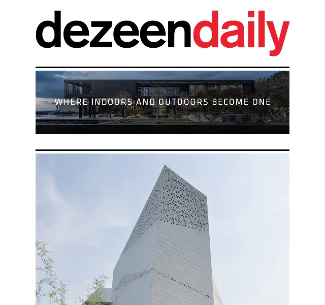 Dezeen Daily: architektura a design – červen 2026 | Nuslet.cz