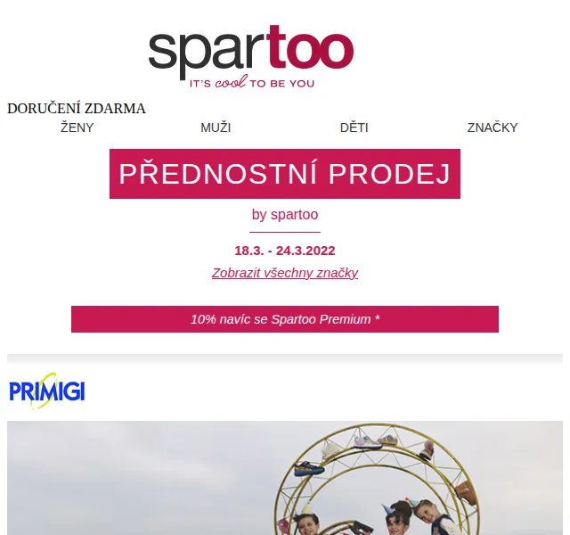 Spartoo: Sleva -50 % na Primigi a Only – březen 2026 | Nuslet.cz