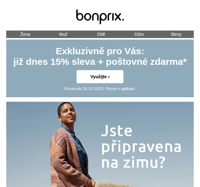 Bonprix: Sleva 15 % a doprava zdarma – červen 2026 | Nuslet.cz
