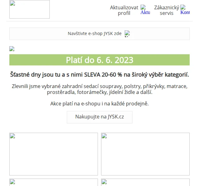 JYSK: SLEVA 20–60 % na zahradní nábytek a ložní povlečení – červen 2026 | Nuslet.cz