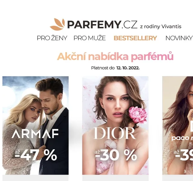 Parfemy.cz: Armaf až -47 %, Dior až -30 %, Paco Rabanne až -39 % – červen 2026 | Nuslet.cz