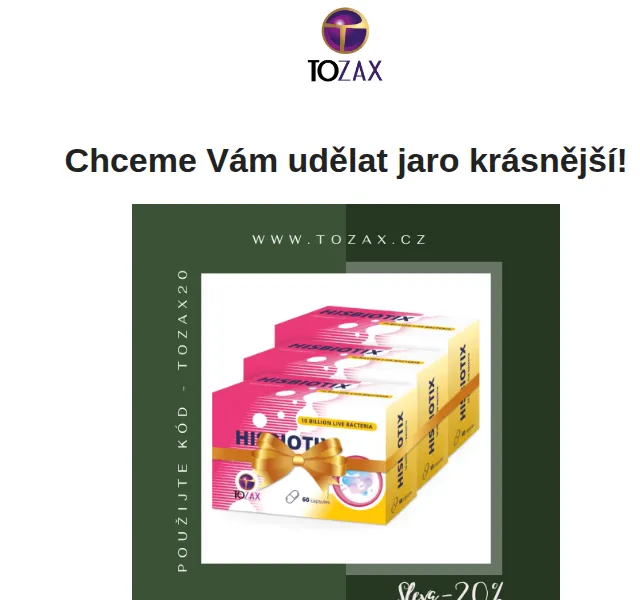 Tozax CZ: Sleva 20 % na Coloxio Complex a Hisbiotix – Červen 2026 | Nuslet.cz