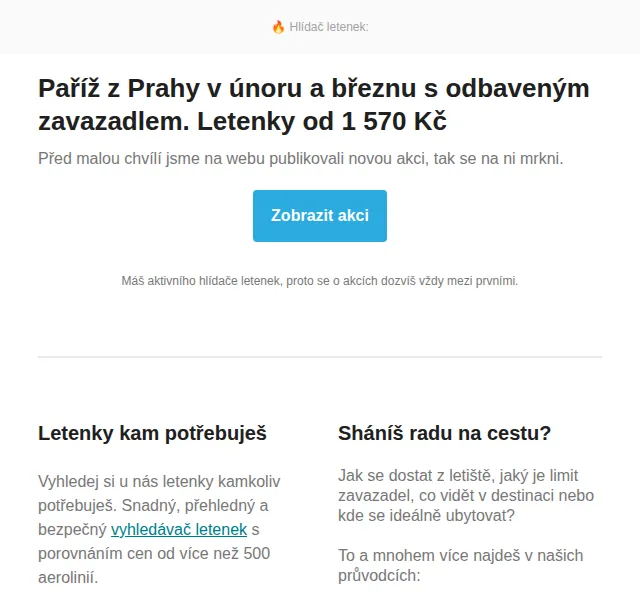 Cestujlevne.com: Paříž z Prahy v únoru a březnu – letenky od 1 570 Kč | červen 2026