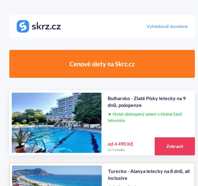 Skrz.cz: Dovolená u moře od 4 490 Kč – červen 2026 | Nuslet.cz