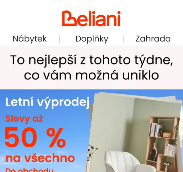 Beliani.cz: Nejlepší akce týdne – srpen 2026