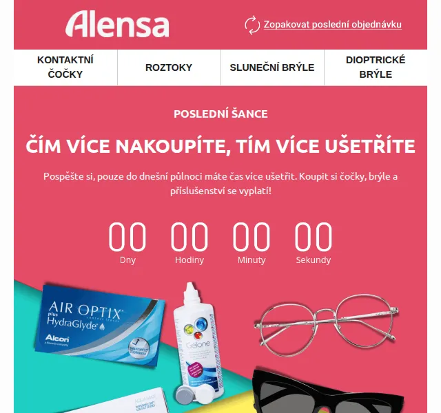 Alensa: Sleva až 300 Kč na kontaktní čočky – červen 2026 | Nuslet.cz