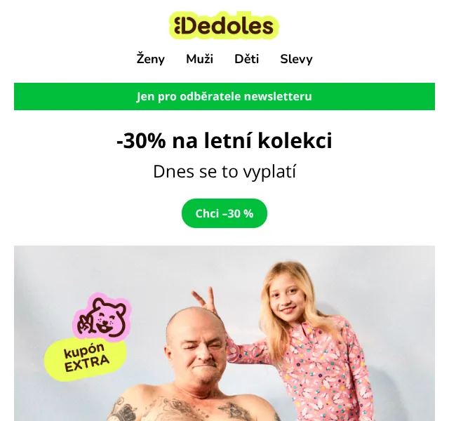 Dedoles.cz: Letní kolekce -30 % – srpen 2026 | Nuslet.cz