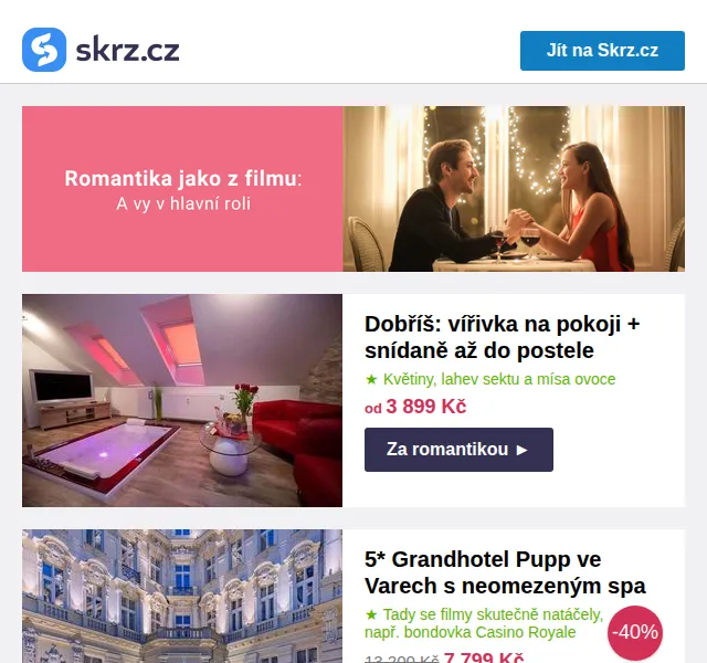 Vánoce na Skrz: romantické pobyty až -66 % – červen 2026 | Nuslet.cz