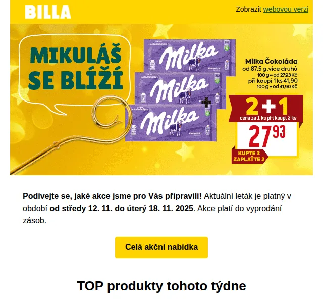Billa: Vepřová panenka -40% a borůvky -52% – červen 2026 | Nuslet.cz