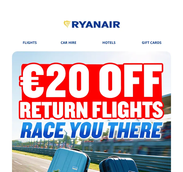 Ryanair: 20 % sleva na zpáteční lety – srpen 2026