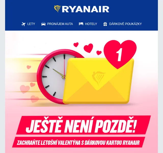 Ryanair: Dárkové karty od 750 Kč – červen 2026 | Nuslet.cz