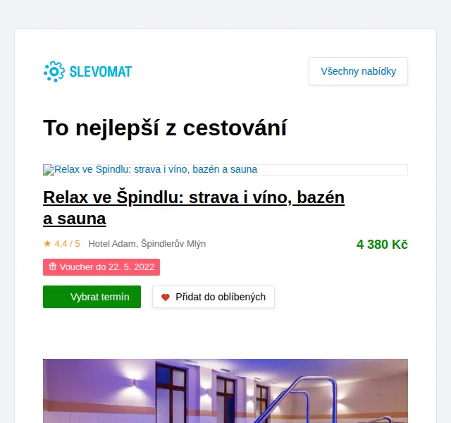 Slevomat: Relax ve Špindlu – pobyt s wellness za 4 380 Kč – červen 2026 | Nuslet.cz