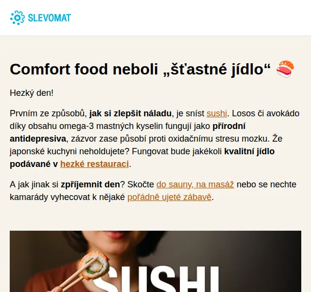 Slevomat: Sushi sety, Bunger King a wellness – červen 2026 | Nuslet.cz