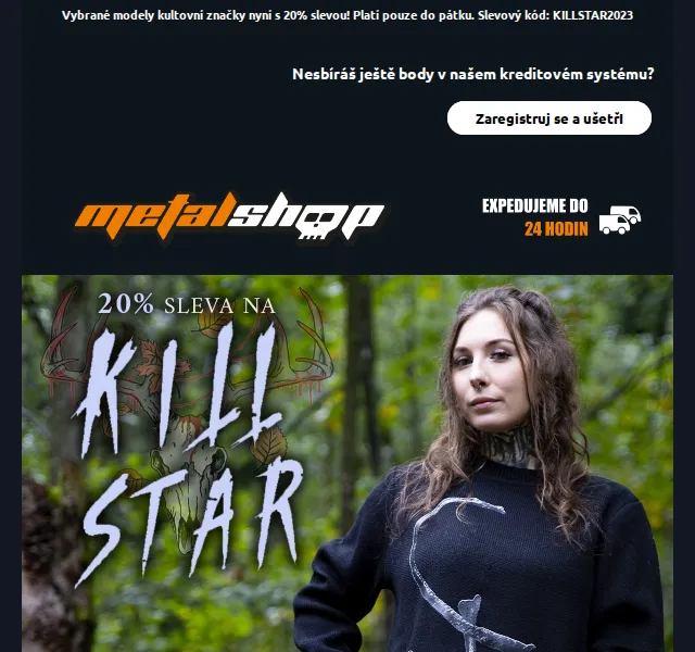 METALSHOP: 20% sleva na KILLSTAR – červenec 2026 | Nuslet.cz