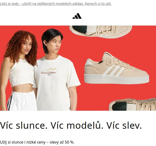 Adidas: Léto ve stylu – výprodej se slevami až 50 % – červen 2026 | Nuslet.cz