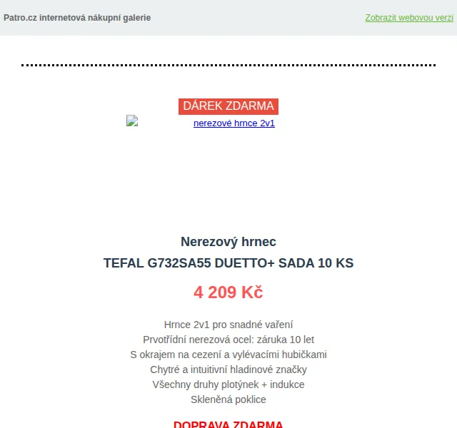Patro.cz: Tefal sady nádobí od 2 199 Kč – červen 2026 | Nuslet.cz