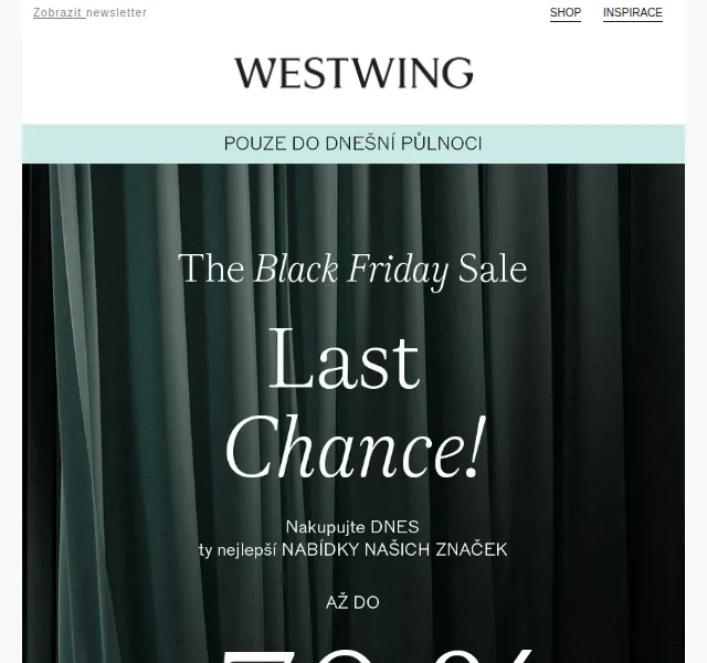 Westwing: Black DEALS až 70 % sleva – červen 2026 | Nuslet.cz