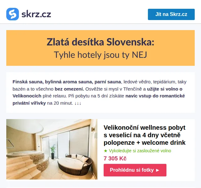 Vánoce na Skrz: wellness pobyty Slovensko od 2 599 Kč – červen 2026 | Nuslet.cz