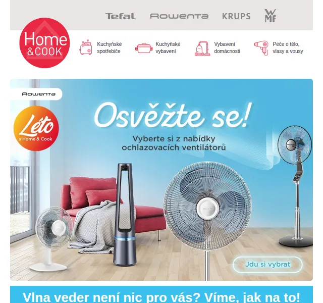 Home & Cook: Ventilátory Rowenta se slevou až 75 % – červen 2026 | Nuslet.cz