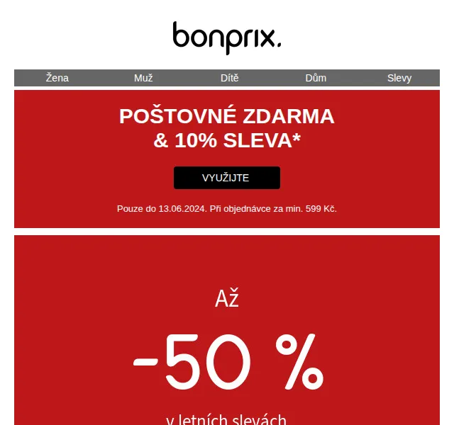bonprix: 10% sleva + poštovné zdarma – červen 2024 | Nuslet.cz