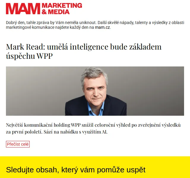 Marketing & Media: Umělá inteligence jako základ úspěchu WPP – červen 2026 | Nuslet.cz