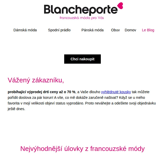 Blancheporte: až -70 % na letní módu – červen 2026 | Nuslet.cz