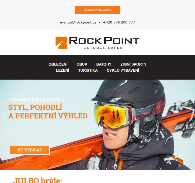 Rock Point: Slevy na lyžařské brýle Julbo až 50 % – červen 2026 | Nuslet.cz