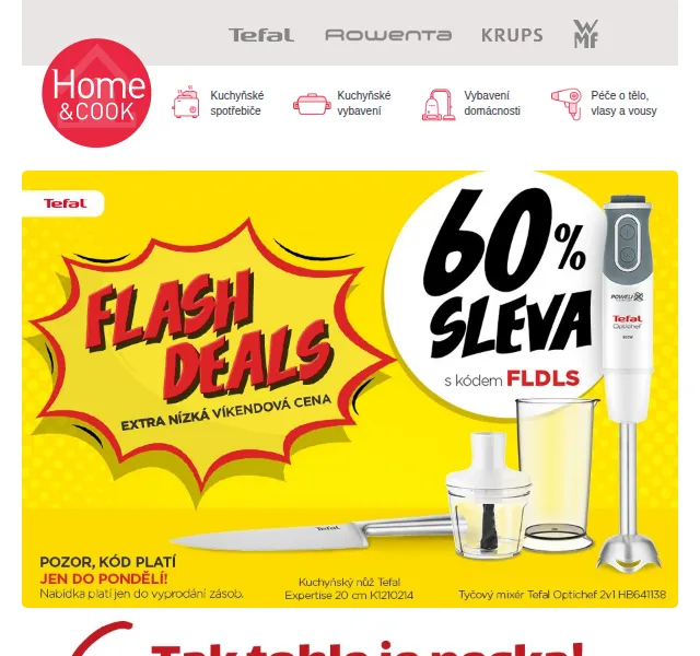 Home & Cook: Tefal a Rowenta se slevou 60 % – červen 2026 | Nuslet.cz