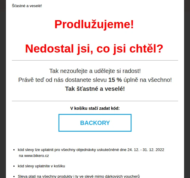 czbikero: 15% sleva na vše – prosinec 2022 | Nuslet.cz