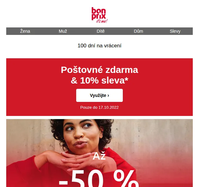 Bonprix: Až -50 %, poštovné zdarma a 10% sleva – červen 2026 | Nuslet.cz