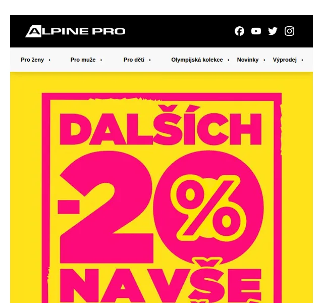ALPINE PRO: extra sleva 20 % na zlevněné zboží – červen 2026 | Nuslet.cz