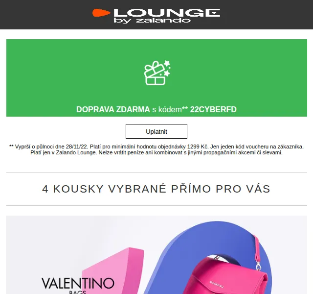 Lounge by Zalando: Cyber Weekend s Nike a Valentino – prosinec 2026 | Nuslet.cz