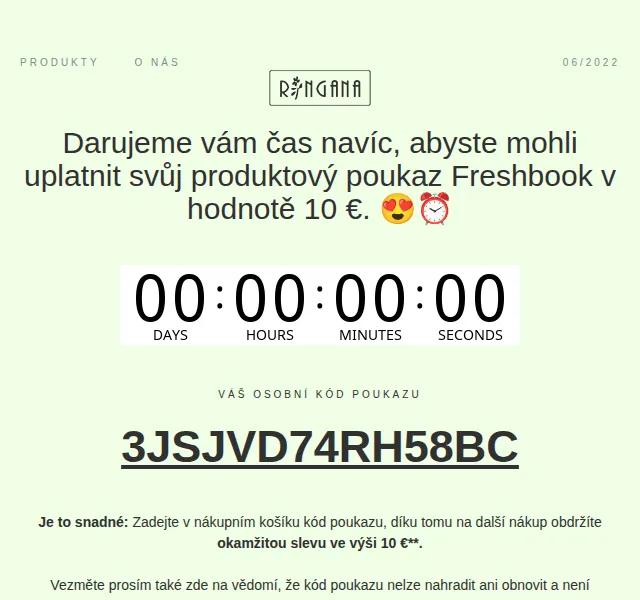 RINGANA: sleva 10 % na FRESH eye serum – červen 2026 | Nuslet.cz